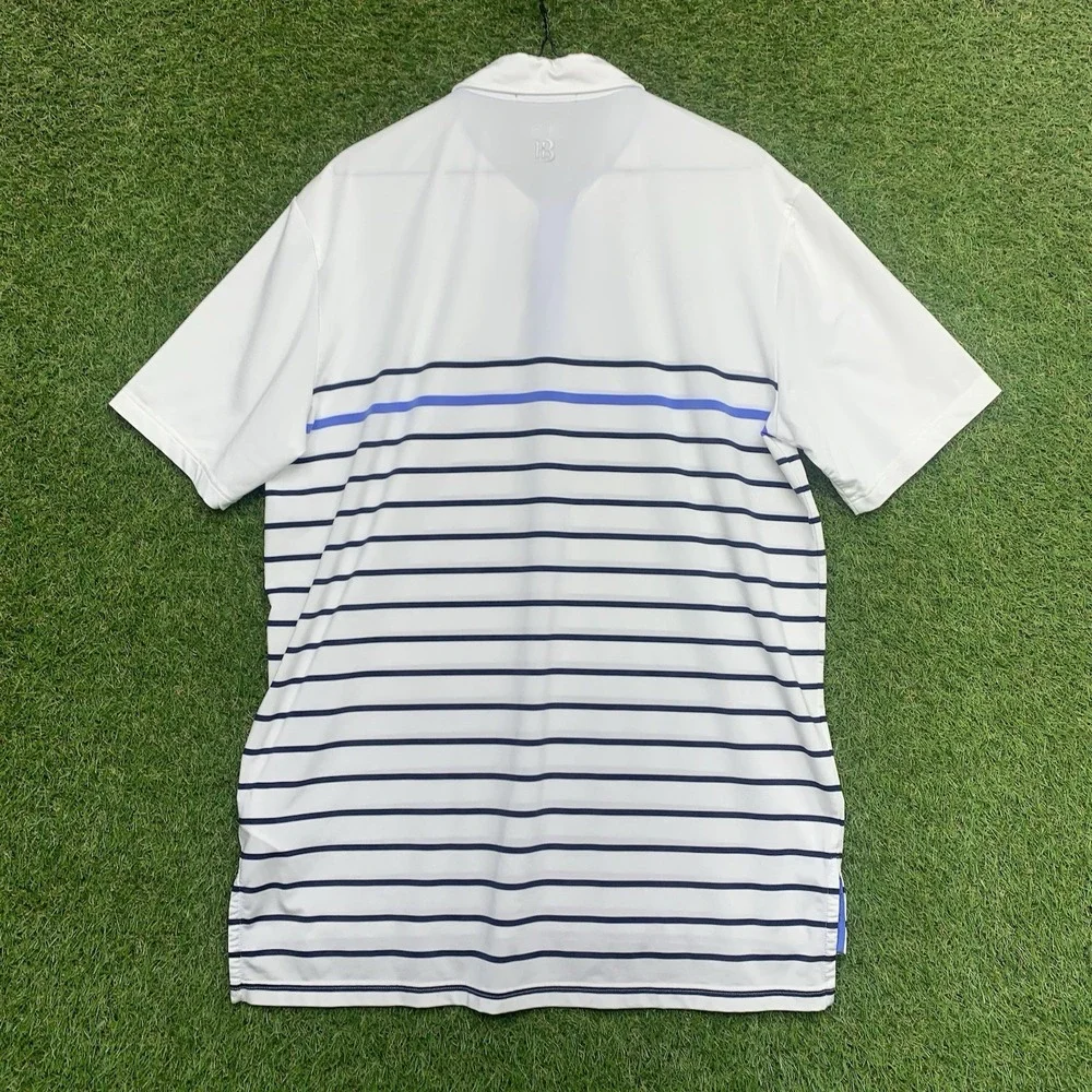 RLX Ralph Lauren Golf Polo Shirt Mens Large Striped Athletic Sportswear Whicking